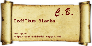 Czékus Bianka névjegykártya